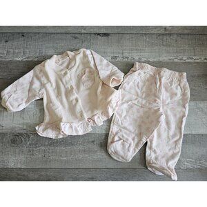 Vtg Creme De La Creme Baby Girls Size 0-3 Months Pink White Gold Collection 1990